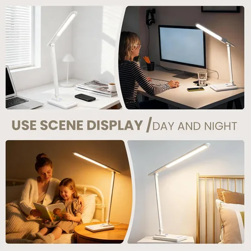 Vista 5 de TECHNOVA Lámpara de escritorio LED con 5 temperaturas de color Regulación continua deslizante y temporizador de un solo toque Diseño plegable