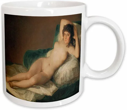 Vista 8 de 3dRose The Naked Maja by Francisco Goya - Taza de 11 onzas, color negro