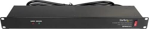 Vista 4 de StarTech Paquete de regleta de alimentación PDU para montaje en rack de 1U y 8 tomacorrientes horizontales para rack de 1U