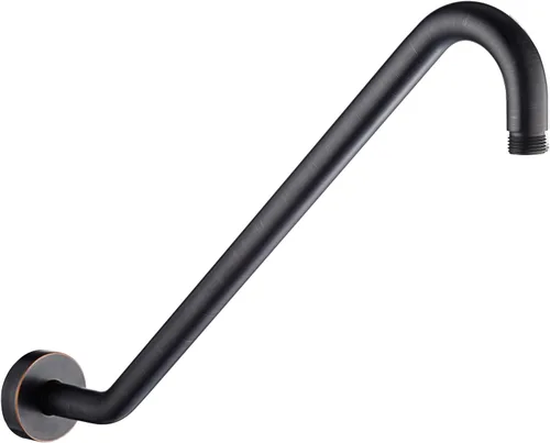 Vista 9 de Brazo de extensión de cabezal de ducha con brida Uvish de 17 pulgadas, tubo elevador de cabezal de ducha en forma de S, brazo extensor de ducha