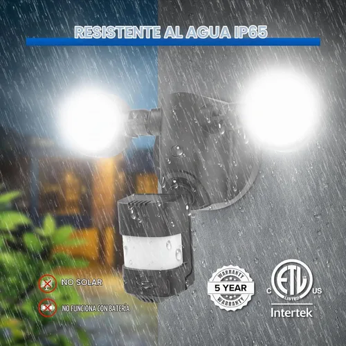 Vista 5 de Luces de seguridad al aire libre con sensor de movimiento SANSI 25W 3000LM 5000K Daylight, Dusk to Dawn, 320° Angle Eave Mount Super Bright for