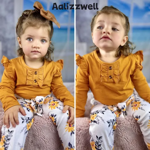 Vista 2 de Aalizzwell Traje de otoño para niñas pequeñas con horquilla