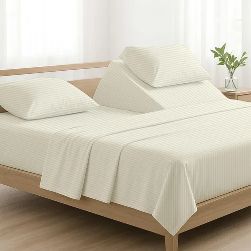 Vista 21 de NON Sticky cotton Juego de sábanas de 4 piezas para cama ajustable con números de sueño, 100% algodón egipcio, cabezal flexible de 34 pulgadas, se