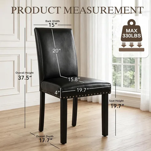 Vista 2 de LSSBOUGHT Sillas de comedor tapizadas con patas de madera maciza
