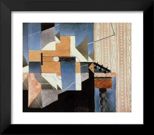 Vista 2 de ArtDirect Gris, Juan 23x20 Black Modern Framed Art Print Titled: Guitar on Table I