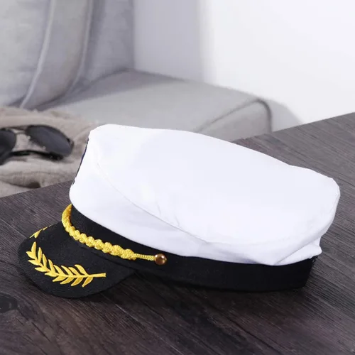 Vista 4 de TENDYCOCO Gorra de capitán de yate bordada de capitán marinero 8.9 x 6 x 3.5