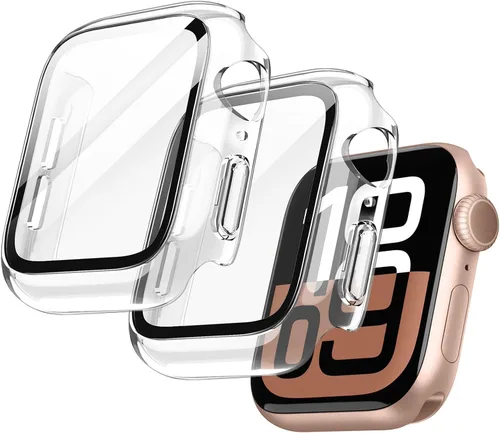 Vista 18 de JETech Funda para Apple Watch SE 3/2/1, Series 6/5/4 de 1.575 in, color negro con protector de pantalla, vidrio templado incorporado, alta