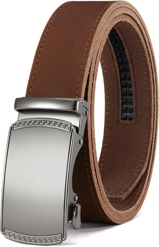 Vista 52 de CHAOREN Cinturón para hombre de cuero con trinquete - Ajuste personalizable, estilo sin esfuerzo (35 mm)