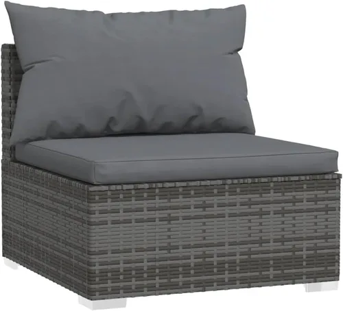 Vista 5 de Ensemble de Salon de Jardin Modulaire Gris 9 Places en Rotin PE Résistant aux Intempéries Pour Terrasse et Jardin, Confortable et Design Moderne