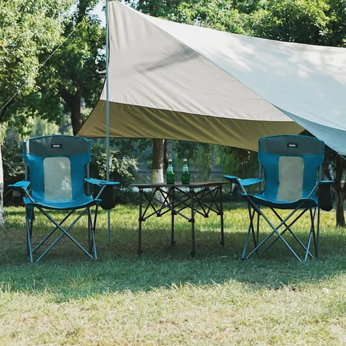 Vista 9 de Silla plegable de camping al aire libre, portátil, liviana, sillas plegables para campamento para adultos al aire libre con portavasos, bolsa