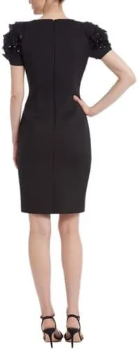 Vista 4 de Badgley Mischka Rosette Sleeve Cocktail Dress