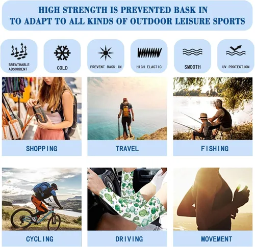 Vista 6 de AFPANQZ Funda protectora para brazos, protección UV, para deportes, para verano, al aire libre, ciclismo, golf