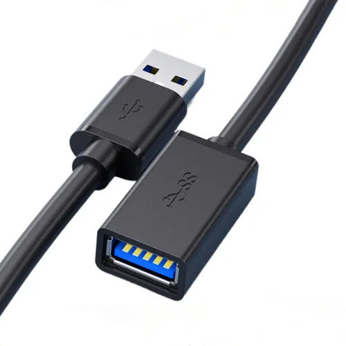 Vista 3 de ALINNA Cable de extensión USB 3.0 negro tipo A, macho a hembra, cable de extensión para tableta, teclado USB, mouse, unidad flash, disco duro
