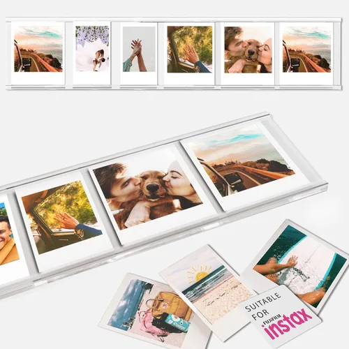 Vista 7 de Elil Instax Mini - Marco de fotos con mensaje personalizado, marco de fotos acrílico para escritorio y pantalla de fotos, compatible con Fujifilm