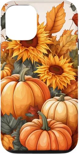Vista 26 de iPhone 16 Nice Art Of Fall Pumpkins, Sunflowers, And Autumn Leaves Case