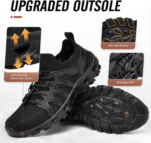 Vista 4 de Alibress Zapatos de agua para mujeres y hombres, zapatos acuáticos de secado rápido, zapatos de agua para senderismo, zapatos de playa para mujer
