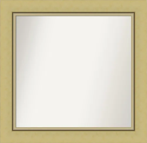 Vista 120 de Amanti Art Landon Gold Espejo de baño, espejo de pared o espejo de tocador de baño sobre el fregadero (26.25 x 26.25 pulgadas) Espejo no biselado