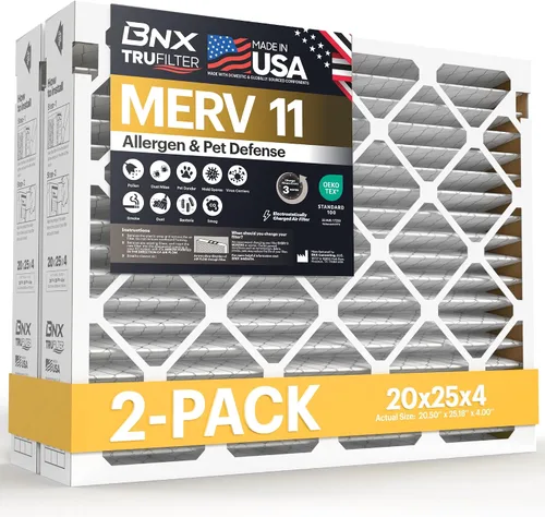 Vista 23 de BNX TruFilter - Filtro de aire MERV 11 de 10 x 10 x 1 pulgadas (paquete de 4) – Fabricado en Estados Unidos – Defensa contra Alérgenos Filtros