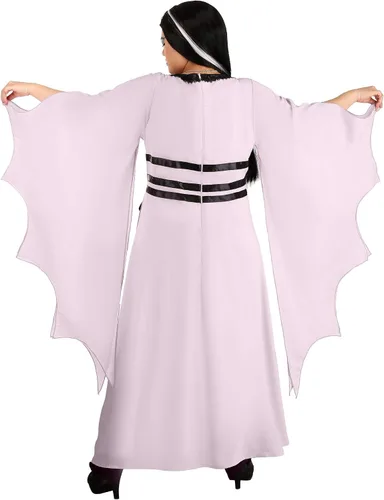 Vista 3 de Disfraz de Lily Munster de talla grande para mujer, vestido de programa de televisión The Munsters con peluca y capa, disfraz de vampiro de Halloween