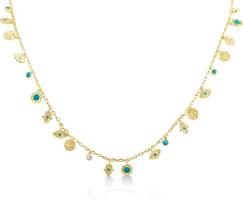 Vista 9 de Alef Bet by Paula Amulet Evil Eye and Hamsa Hand Necklace
