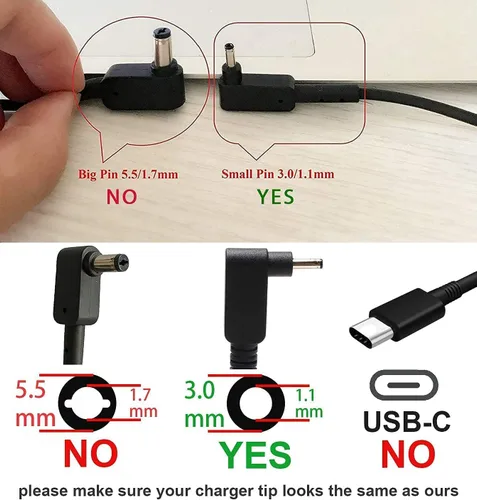 Vista 4 de Cargador adaptador de CA para Acer Swift SF113-31, SF114-31, SF114-32, SF313-51, SF314-51, SF314-52. por Galaxy Bang USA