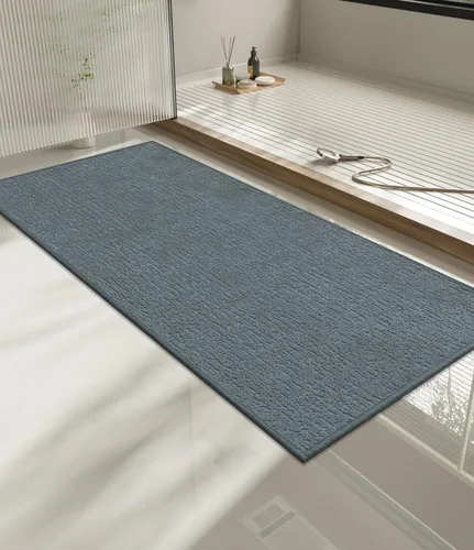 Vista 33 de Chakme Juego de 2 alfombras de baño ultrafinas, absorbentes, antideslizantes, lavables a máquina, color negro, 17 x 24 pulgadas / 17 x 30 pulgadas