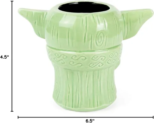 Vista 7 de Geeki Tikis Star Wars: The Mandalorian The Child Baby Yoda Taza Taza de cerámica coleccionable oficial de Star Wars estilo Tiki Capacidad