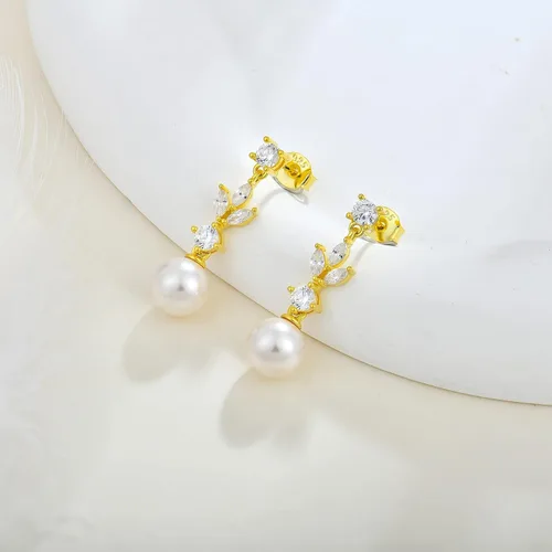 Vista 3 de Aretes de plata de ley 925 para mujer, aretes colgantes y colgantes con circonita cúbica 5A para mamá, madre, esposa, hija, abuela, joyería de regalo