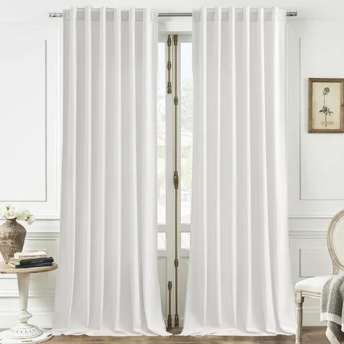 Vista 18 de Timeper Cortinas opacas de terciopelo negro de 42 pulgadas de ancho x 84 pulgadas de largo, cortinas opacas para dormitorio, sala de estar, cortinas