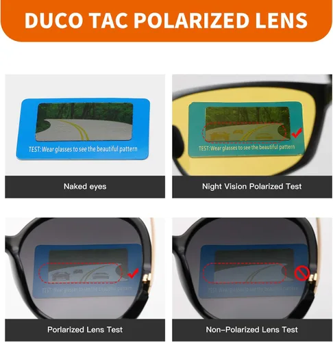 Vista 6 de DUCO Gafas de visión nocturna polarizadas de conducción nocturna para hombre