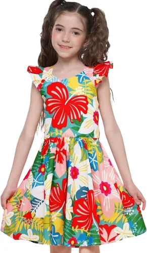 Vista 26 de Vestido de verano para niña, de algodón, con diseño floral