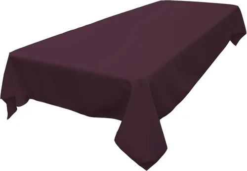 Vista 214 de LA Linen Mantel rectangular lavable de popelín de poliéster, resistente a las manchas y a las arrugas, cubierta de mesa 60x84, mantel de tela