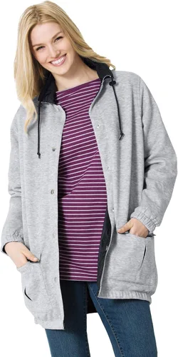Vista 6 de Woman Within Chaqueta reversible de nailon de vellón para mujer de talla grande, Multi