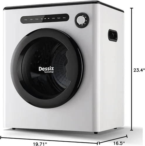 Vista 10 de Dessiz Secadora compacta de 11 libras de 950 W, secadora de ropa portátil para espacios pequeños, caravanas y apartamentos, silenciosa, resistente