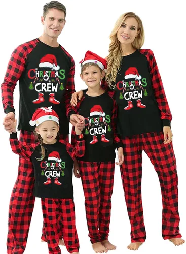 Vista 8 de OAKFashion Conjuntos de Pijamas Familiares de Navidad, Pijamas Familiares a Juego de Navidad Ropa de Dormir Pjs