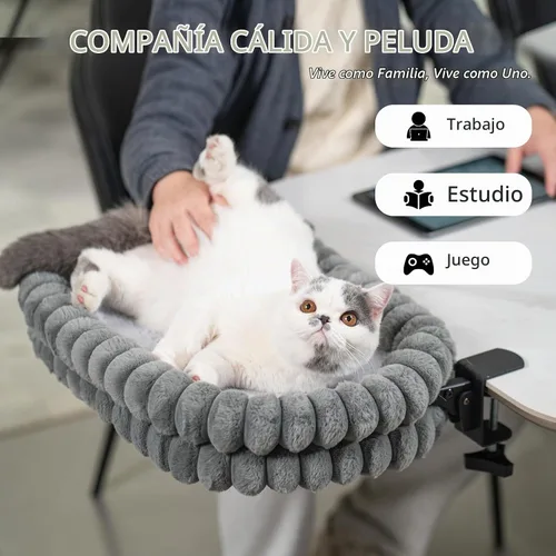 Vista 3 de CHEERPALS Cloud - Hamaca plegable para gatos de interior Gris
