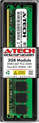 Vista 5 de A-Tech 1 GB DDR2 667 MHz UDIMM PC2-5300 CL5 1.8V DIMM Non-ECC Unbuffered Módulo de memoria RAM de escritorio