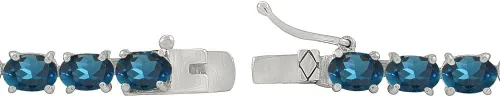 Vista 5 de B. BRILLIANT Bracelet for Women, Birthstone Bracelet, 6x4mm Oval-Cut Genuine or Synthetic Gemstone Tennis Bracelet, Sterling Silver Bracelets or
