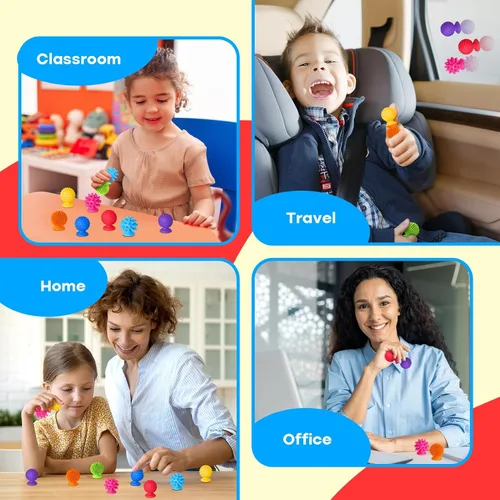 Vista 8 de Paquete de 4 pulseras elásticas para ansiedad y paquete de 8 juguetes de succión texturizados