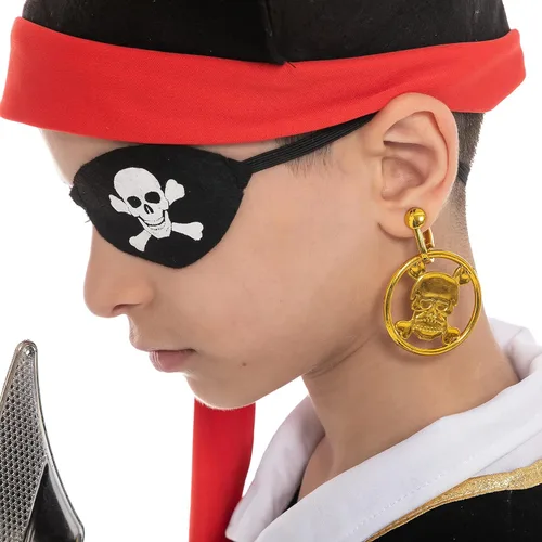 Vista 3 de Spooktacular Creations Disfraz de capitán feroz pirata con accesorios para fiestas temáticas infantiles, Halloween