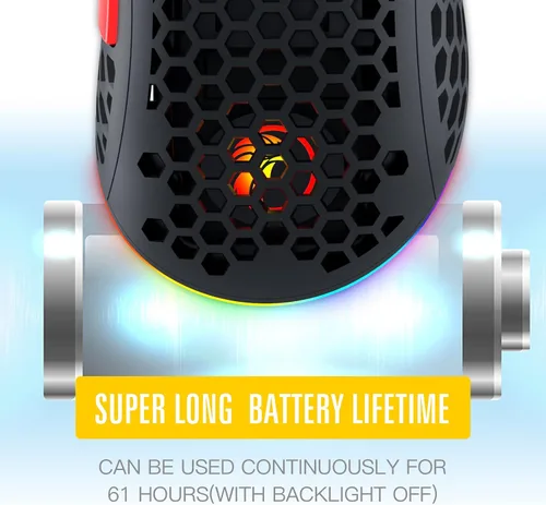 Vista 6 de RAZEAK Mouse inalámbrico para juegos, sensor de 10 K, 10,000 DPI, ligero 6 botones programables ergonómicos RGB mouse para juegos para PCMac