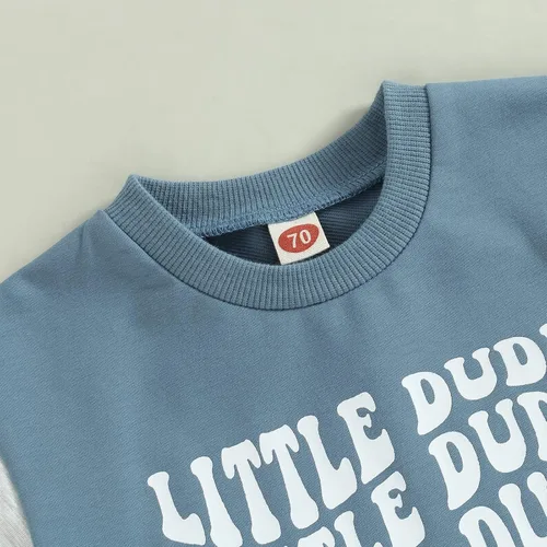 Vista 104 de Conjunto de traje de verano para bebé niño pequeño, manga corta, cuello redondo, letras impresas, lindo traje de verano, conjunto de 2 piezas