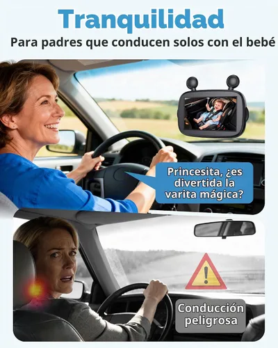 Vista 2 de Cámara de coche de bebé HD 1080P: Fácil de instalar cámara de asiento de coche de gran angular de 150 °
