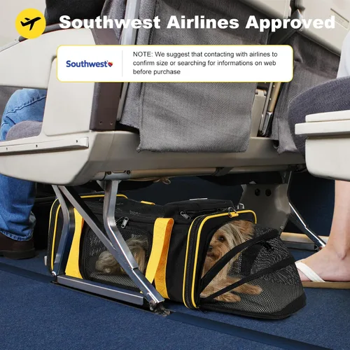 Vista 2 de pidipiti 18.5 pulgadas de largo x 13.5 pulgadas de ancho x 9.5 pulgadas de alto, aprobado por Southwest Airlines, transportador expandible