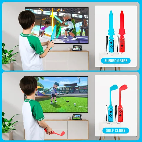 Vista 3 de JoyHood Switch Sports Accessories Bundle Compatible with SwitchSwitch OLED, 17-in-1 Family Sports Games Accessories Kit for Joy-Con Controller