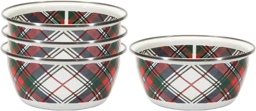 Vista 5 de Golden Rabbit Enamelware Ensaladeras, 24 onzas, Crab House, juego de 4