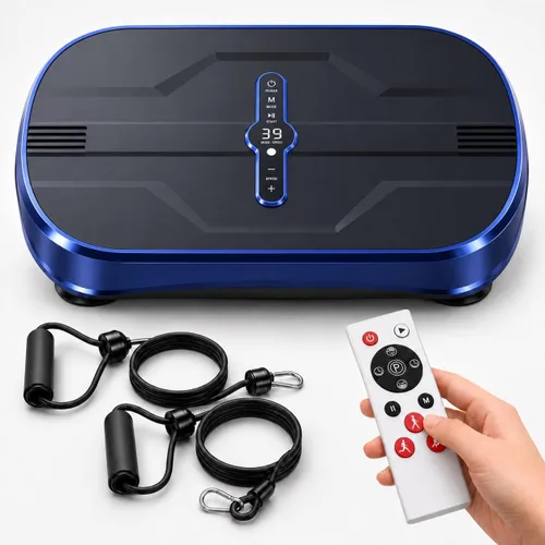 Vista 16 de Natini Vibration Plate Exercise Machine, 990 Speed Levels Whole Body Vibrating Plate for Lymphatic Drainage, Home Workout Equipment with Resistance