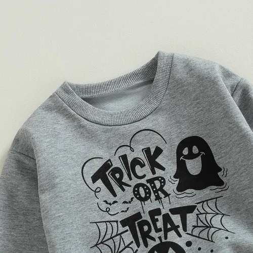 Vista 10 de Karwuiio Conjunto de disfraz de Halloween para bebé, sudadera de manga larga y pantalones para otoño