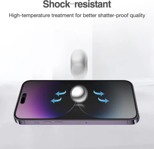 Vista 6 de ProCase Paquete de 2 protectores de pantalla de privacidad para iPhone 14 Pro Max 9H Anti Spy Dark Tempered Glass Screen Film Guard for iPhone 14