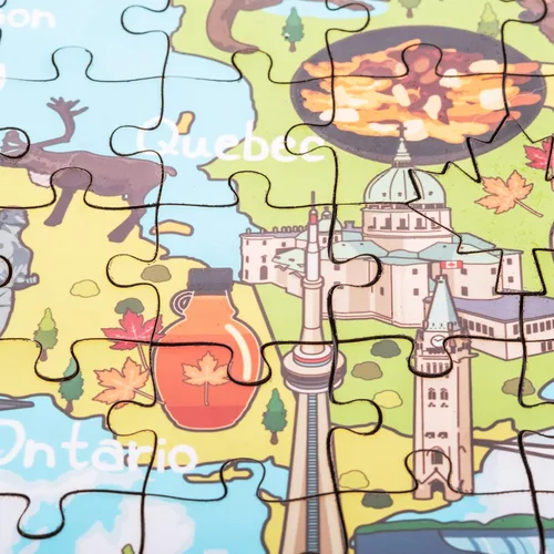 Vista 7 de Rompecabezas de madera con mapa de Canadá de 152 piezas, 15 x 10 pulgadas